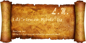 Lőrincze Mihály névjegykártya